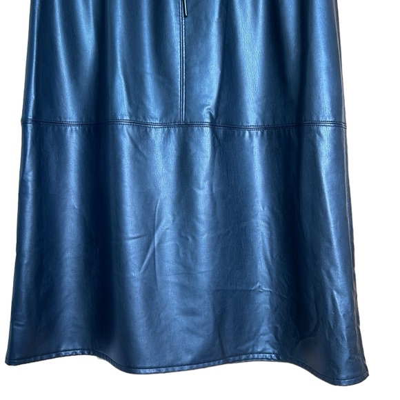 NWT Simply Vera Vera Wang Faux-Leather Midi Skirt in Vera Black M - Picture 7 of 15